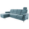 ECKSOFA  in Mikrofaser Hellblau  165/292 cm  - Chromfarben/Hellblau, KONVENTIONELL, Textil/Metall (165/292cm) - Livetastic