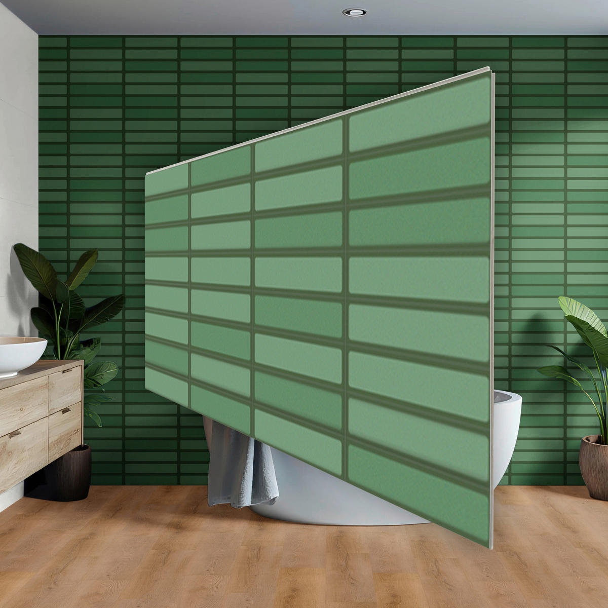 Vinyl für die Wand XL  - Grün, MODERN, Kunststoff (120/60/0,37cm)