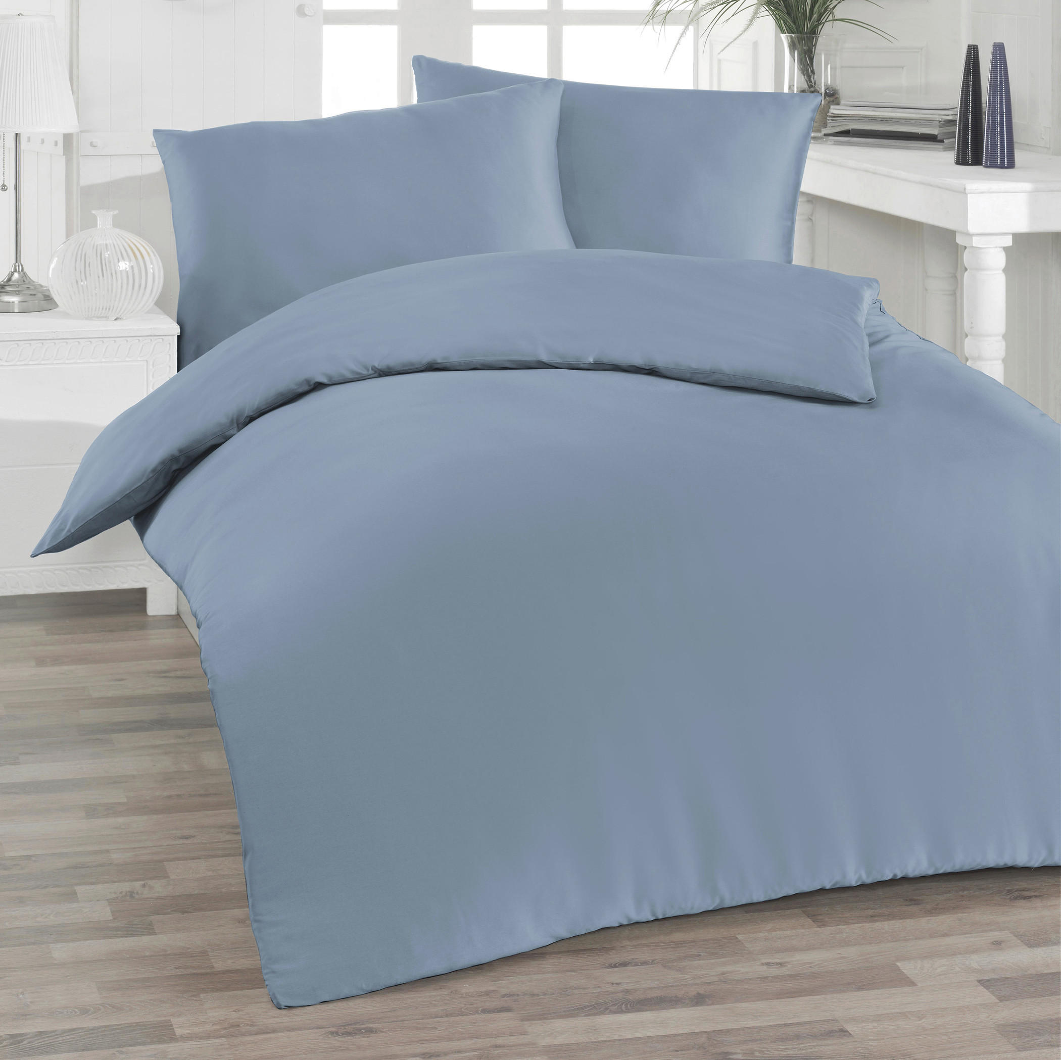BETTWÄSCHE Satin 140/200 cm  - Blau, Basics, Textil (140/200cm) - Florella