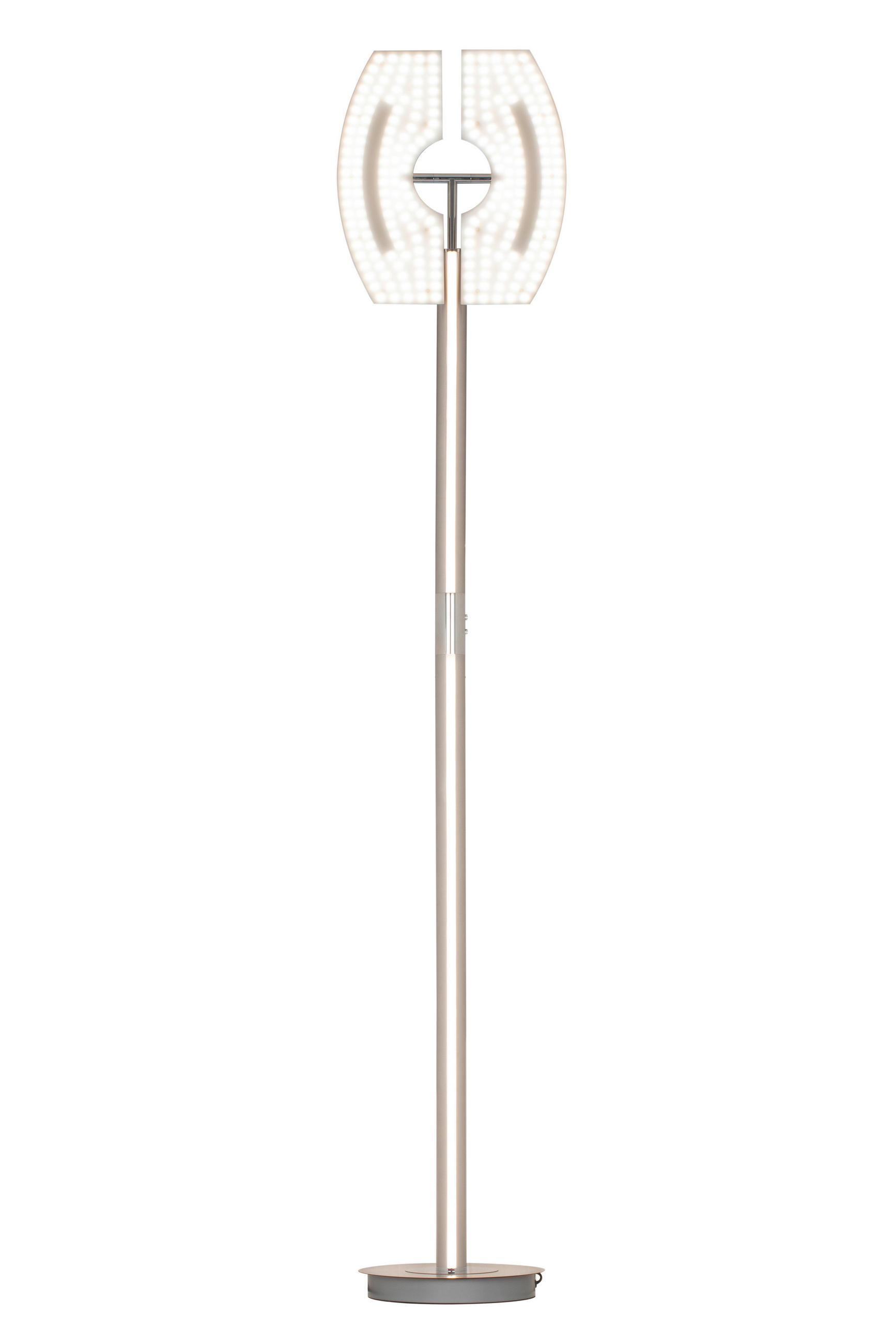 STOJACIA LED LAMPA, 44/38/183 cm - biela/chrómová, Basics, kov/plast (44/38/183cm) - Dieter Knoll