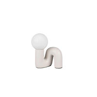 TISCHLEUCHTE Quinn 16,5/21,5/15 cm  - Weiß/Grau, Trend, Glas/Keramik (16,5/21,5/15cm)