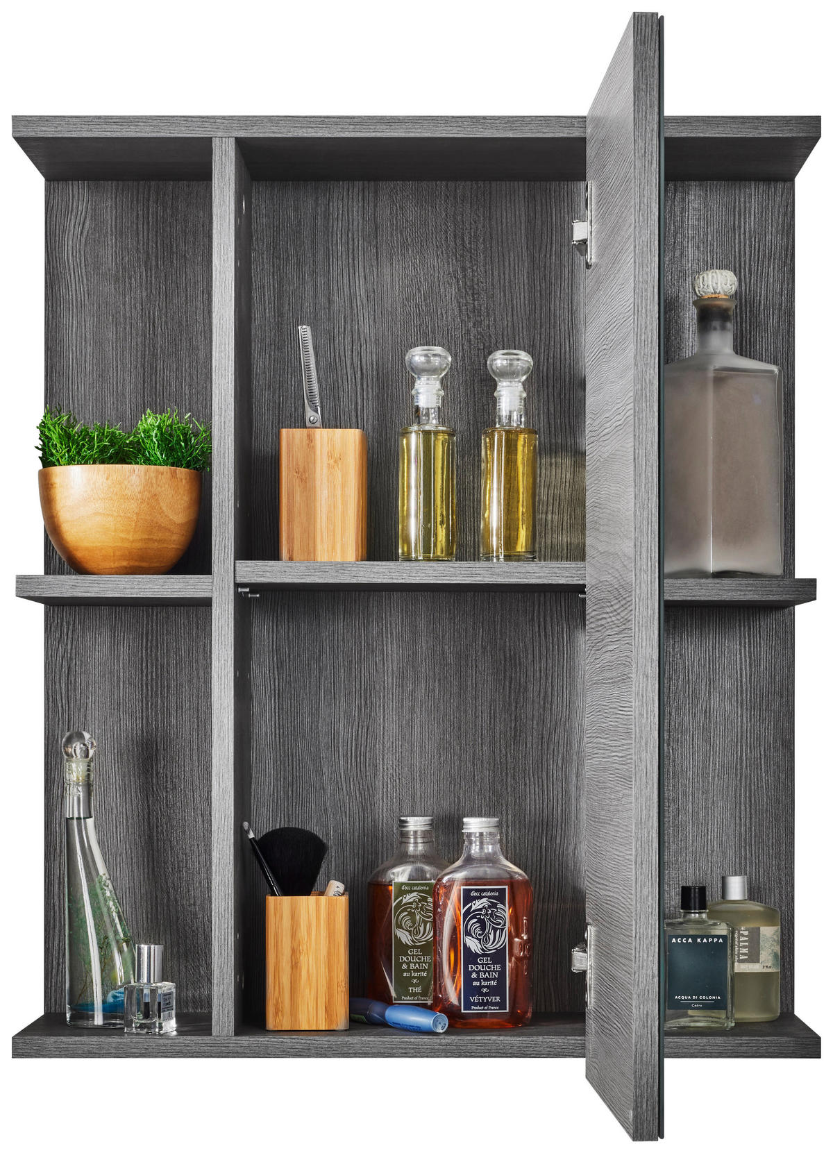 SPIEGELSCHRANK 60/71/20 cm  - Silberfarben, Modern, Glas/Holzwerkstoff (60/71/20cm) - MID.YOU