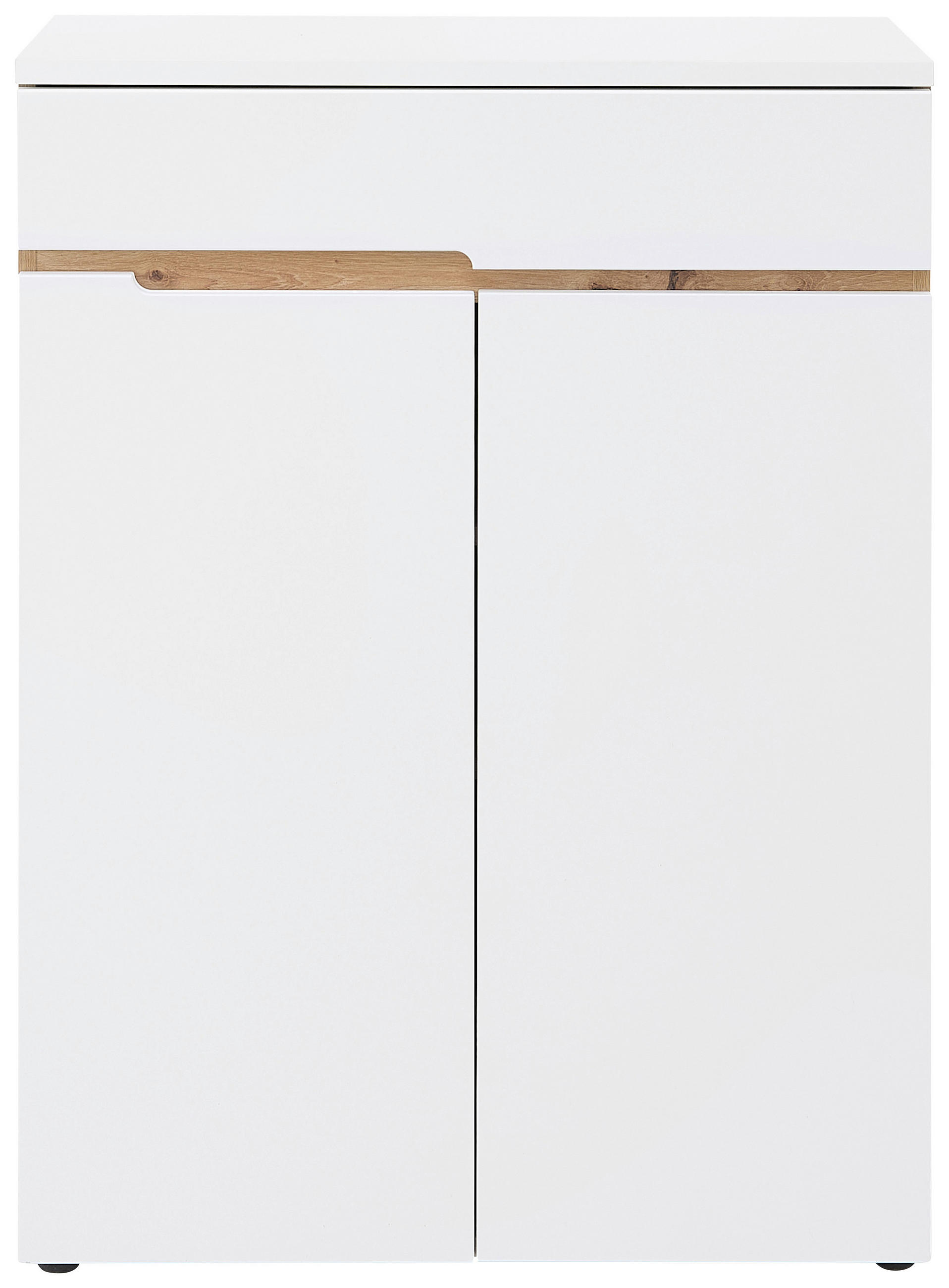 SCHUHSCHRANK Weiß, Eiche Artisan  - Schwarz/Weiß, Design, Holzwerkstoff (80/107/38cm) - Voleo