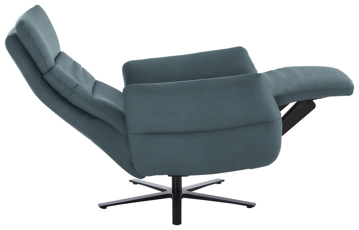 RELAXSESSEL in Leder Blaugrau  - Blaugrau/Schwarz, Design, Leder/Metall (82/119/85cm) - Dieter Knoll