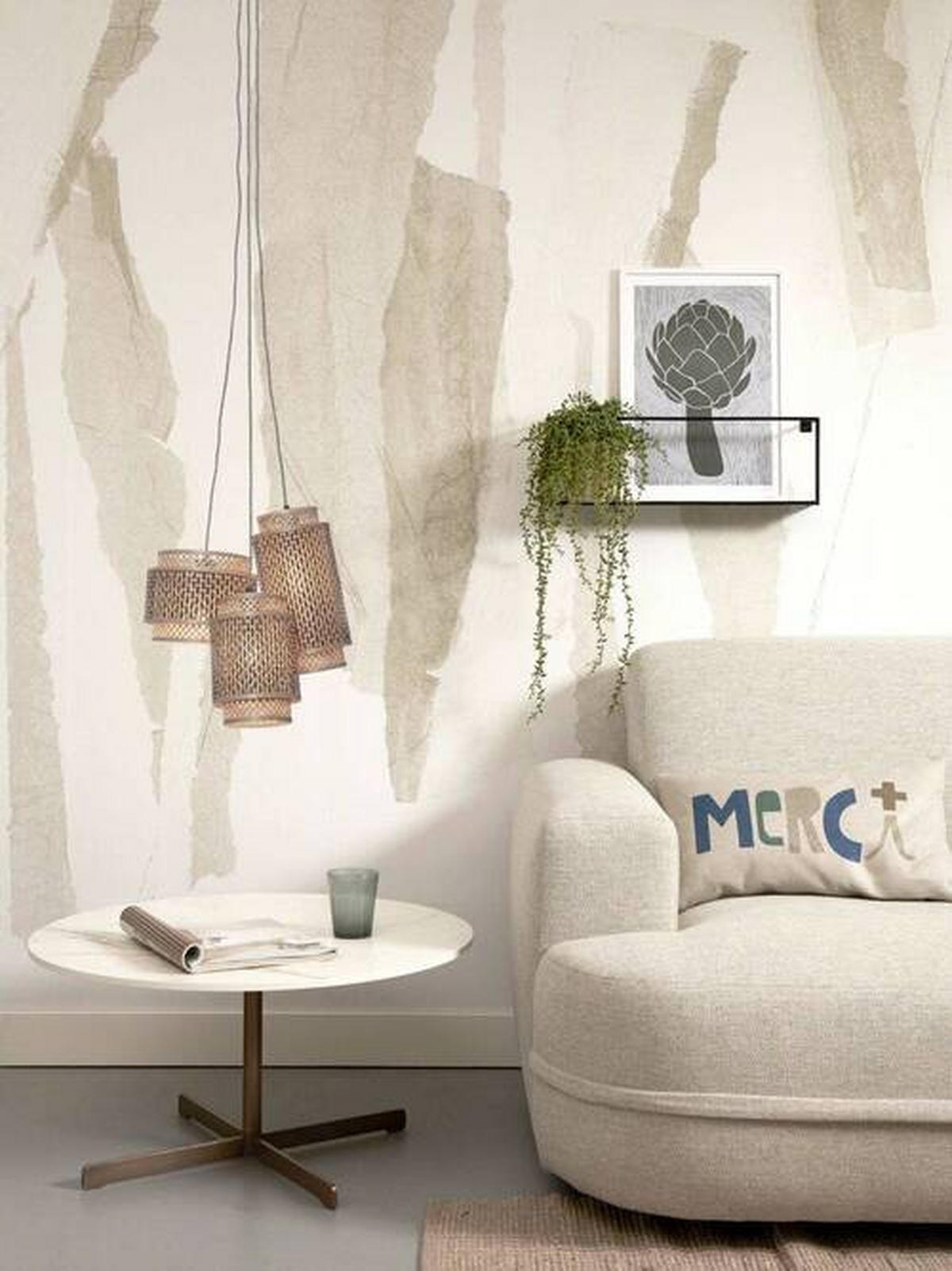 HÄNGELEUCHTE 65/50 cm  - Schwarz/Naturfarben, Trend, Holz (65/50cm) - Good & Mojo