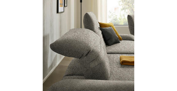 ECKSOFA  in Bouclé Graubraun  170-195/280 cm  - Graubraun/Schwarz, Design, Textil/Metall (170-195/280cm) - Dieter Knoll