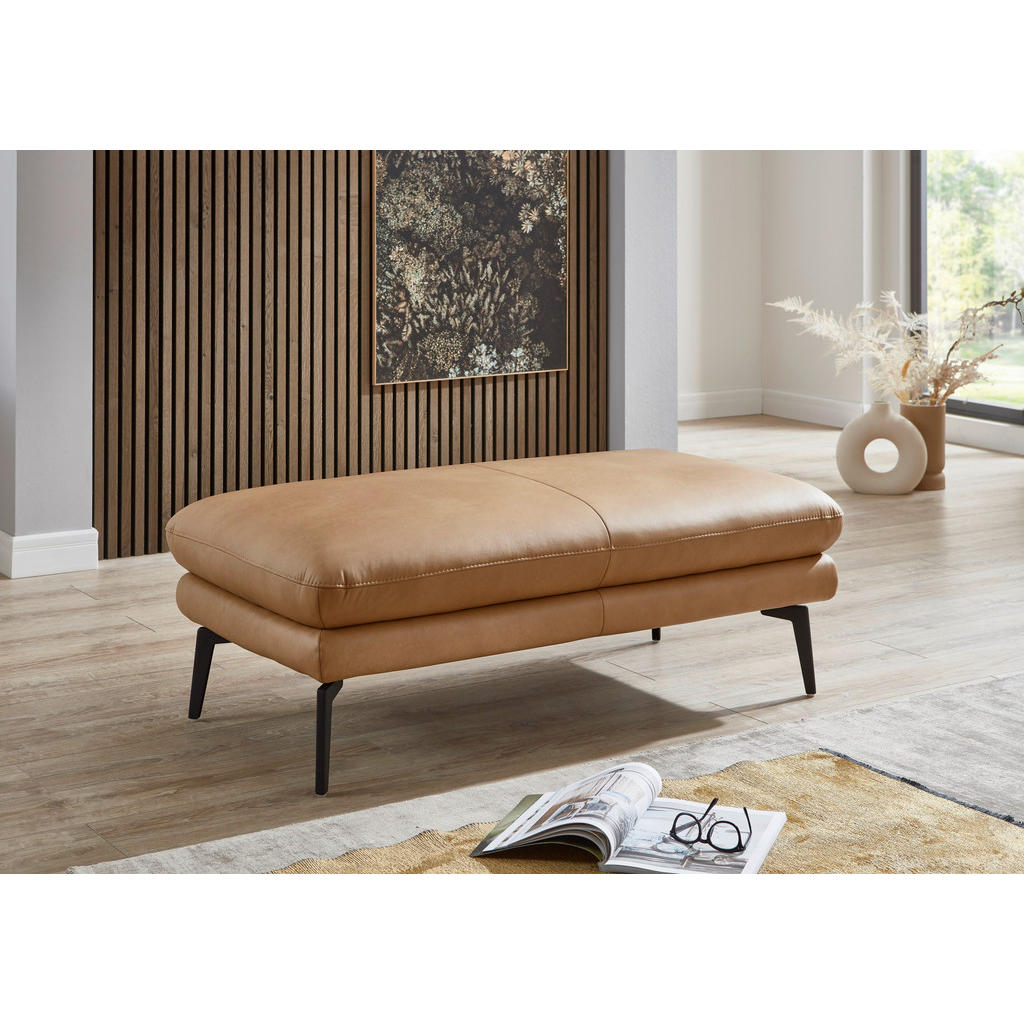 Thumbnail - Dieter Knoll Hocker Dieter Knoll, Honig, Leder, Echtleder, Longlife-Leder, rechteckig, 133x48x68 cm, Goldenes M, Lederau...