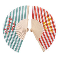 HANDFÄCHER  - Türkis/Rot, Trend, Holz/Textil (40/3/23cm)