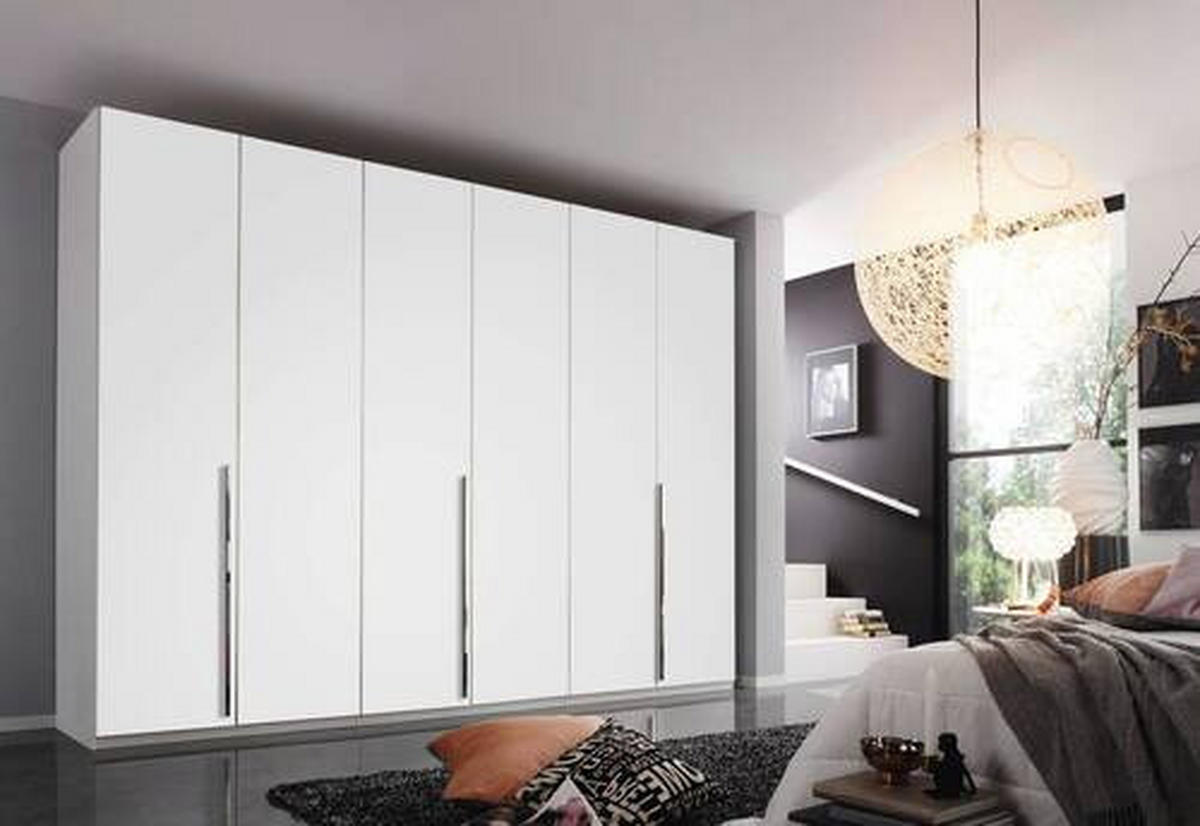 DREHTÜRENSCHRANK 301/223/60 cm 6-türig Weiß  - Chromfarben/Weiß, Design, Holzwerkstoff/Metall (301/223/60cm) - home24