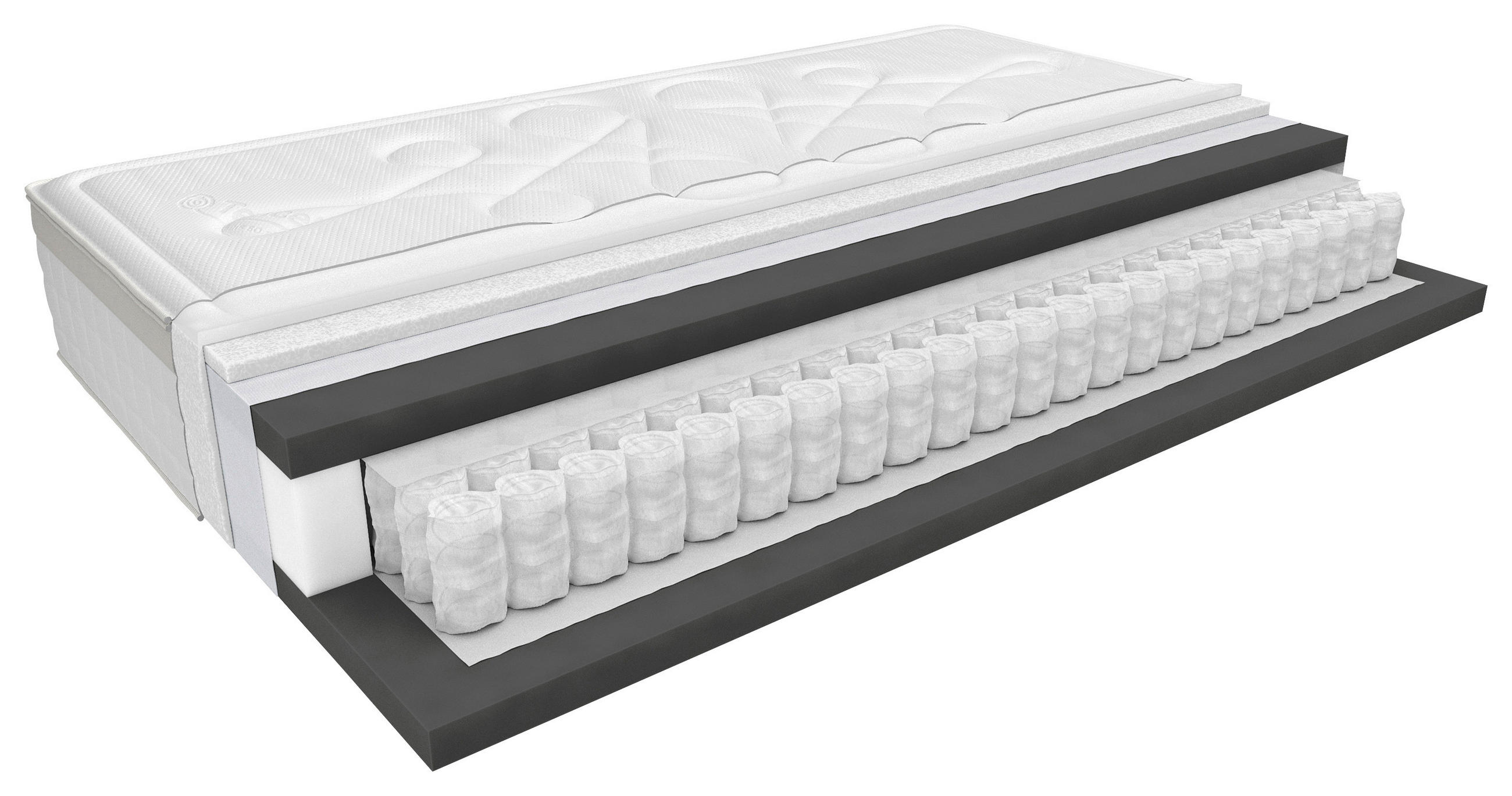 MADRAC  90/200 cm     - bijela/bež, Konvencionalno, tekstil (90/200cm) - Novel