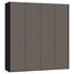 DREHTÜRENSCHRANK in Grau, Schwarz - Silberfarben/Schwarz, Design, Glas/Holzwerkstoff (205,1/220/58,5cm) - Jutzler DREHTÜRENSCHRANK in Grau, Schwarz - Silberfarben/Schwarz, Design, Glas/Holzwerkstoff (205,1/220/58,5cm) - Jutzler
