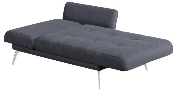 RÉCAMIERE Dunkelgrau - Chromfarben/Dunkelgrau, KONVENTIONELL, Textil/Metall (200/85/106cm) - Novel