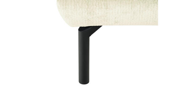 ECKSOFA Creme Chenille Kopfteilverstellung, Sitztiefenverstellung  - Creme/Schwarz, Design, Textil/Metall (307/243cm) - Xora