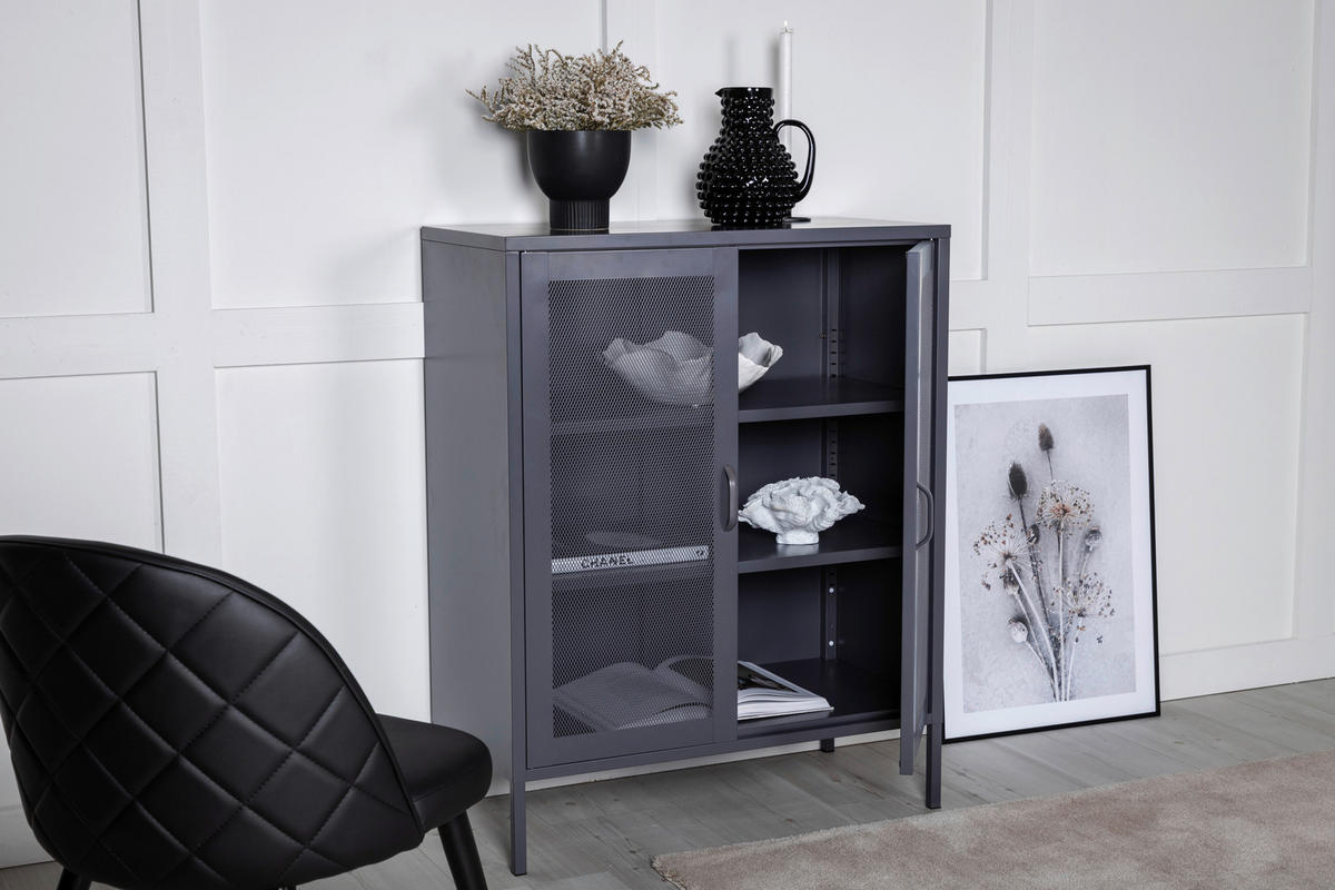 SIDEBOARD  in 80/101.5/40 cm  - Schwarz, Design, Metall (80/101.5/40cm) - Livetastic