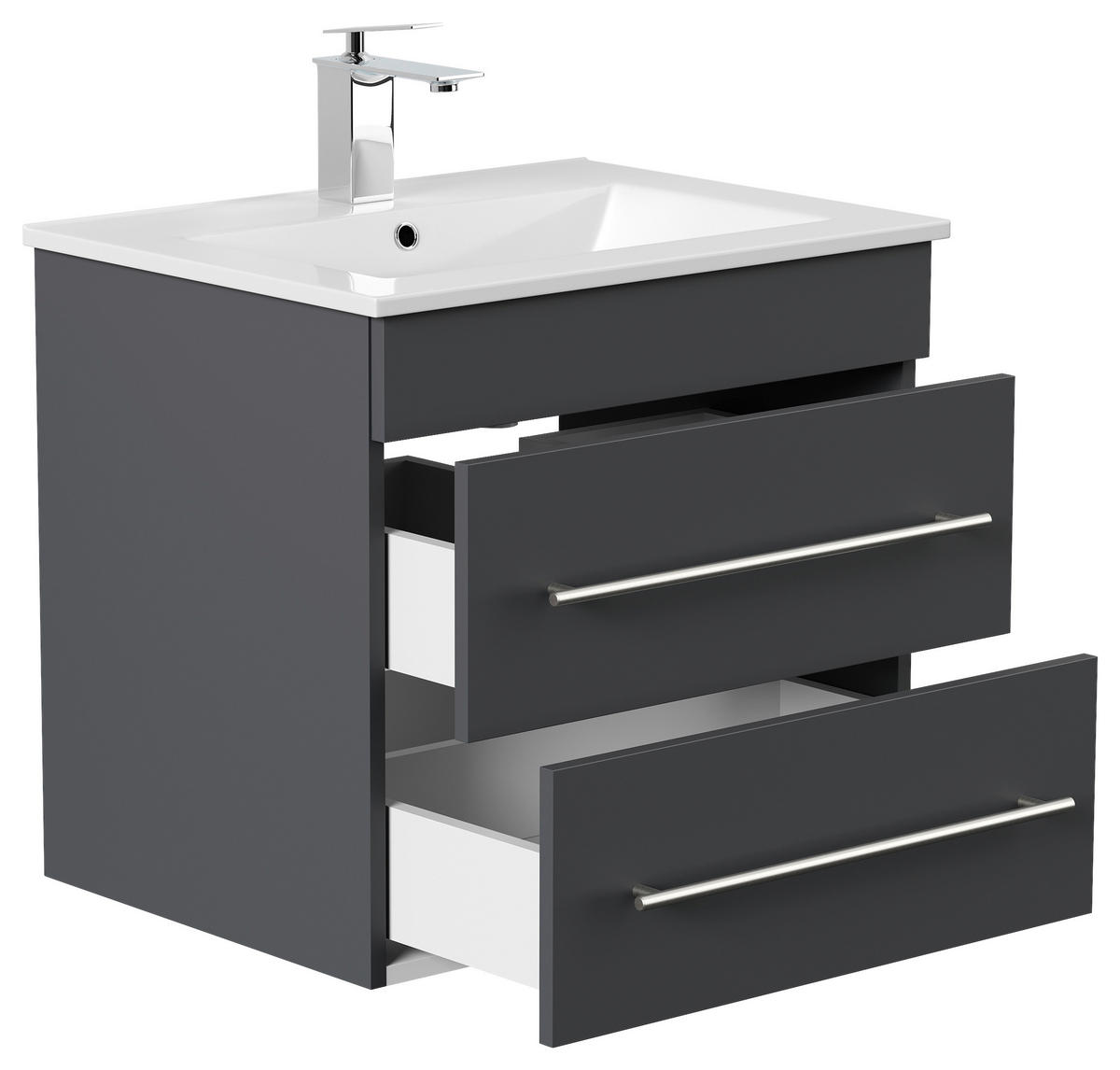 WASCHTISCHKOMBI 61,5 cm  - Graphitfarben/Weiß, Basics, Keramik/Holzwerkstoff (61,5cm) - MID.YOU