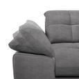 ECKSOFA in Mikrofaser Dunkelgrau  - Chromfarben/Dunkelgrau, Design, Textil/Metall (265/180cm) - Carryhome