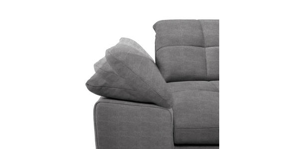 ECKSOFA in Mikrofaser Dunkelgrau  - Chromfarben/Dunkelgrau, Design, Textil/Metall (265/180cm) - Carryhome