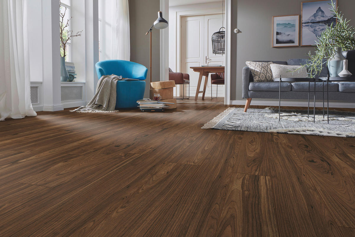 LAMINATBODEN Exquisit  - Nussbaumfarben, KONVENTIONELL, Holz (138.0/19.3/0.8cm)