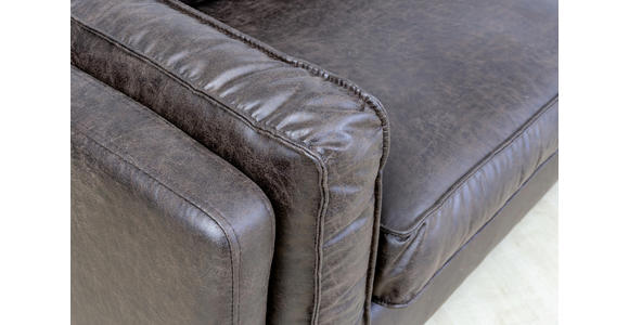 ECKSOFA in Lederlook Braun  - Schwarz/Braun, Design, Textil/Metall (160/295cm) - Hom`in