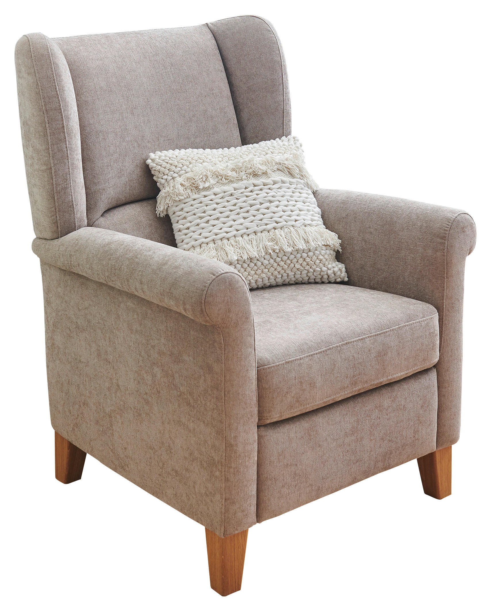 OHRENSESSEL Velours Taupe  - Taupe, KONVENTIONELL, Holz/Textil (80/101/87cm) - Pure Home Comfort
