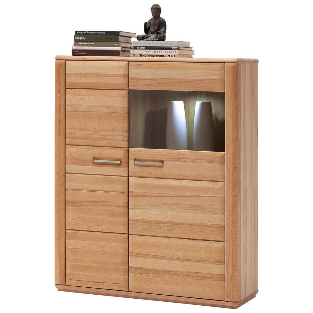 Livetastic VYSOKÁ KOMODA, jadrový buk, farba buka, 107/131/38 cm