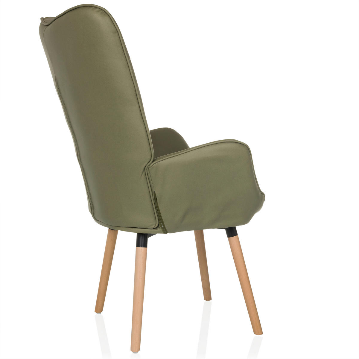 OHRENSESSEL in Velours Grün  - Buchefarben/Grün, MODERN, Holz/Textil (70/106/75cm) - MID.YOU