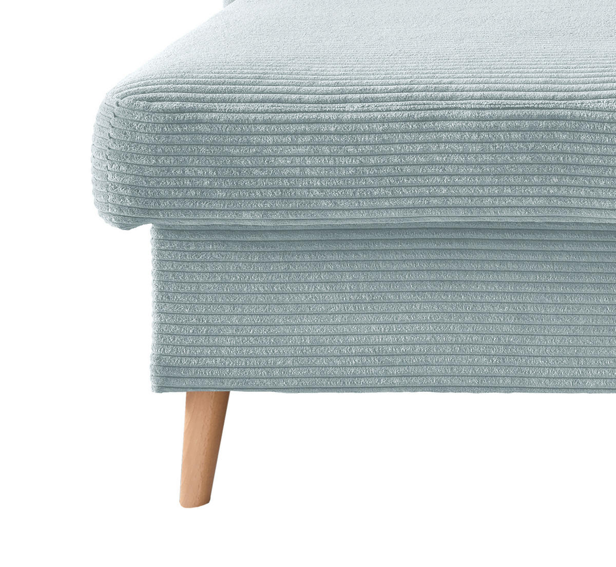 ECKSOFA Hellblau Cord  - Naturfarben/Hellblau, Design, Holz/Textil (150/228cm) - P & B