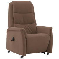 FERNSEHSESSEL Valdera  mit Relaxfunktion, Aufstehhilfe, Rücken echt Mikrofaser Braun  - Schwarz/Braun, KONVENTIONELL, Kunststoff/Textil (70/107/88cm) - Livetastic