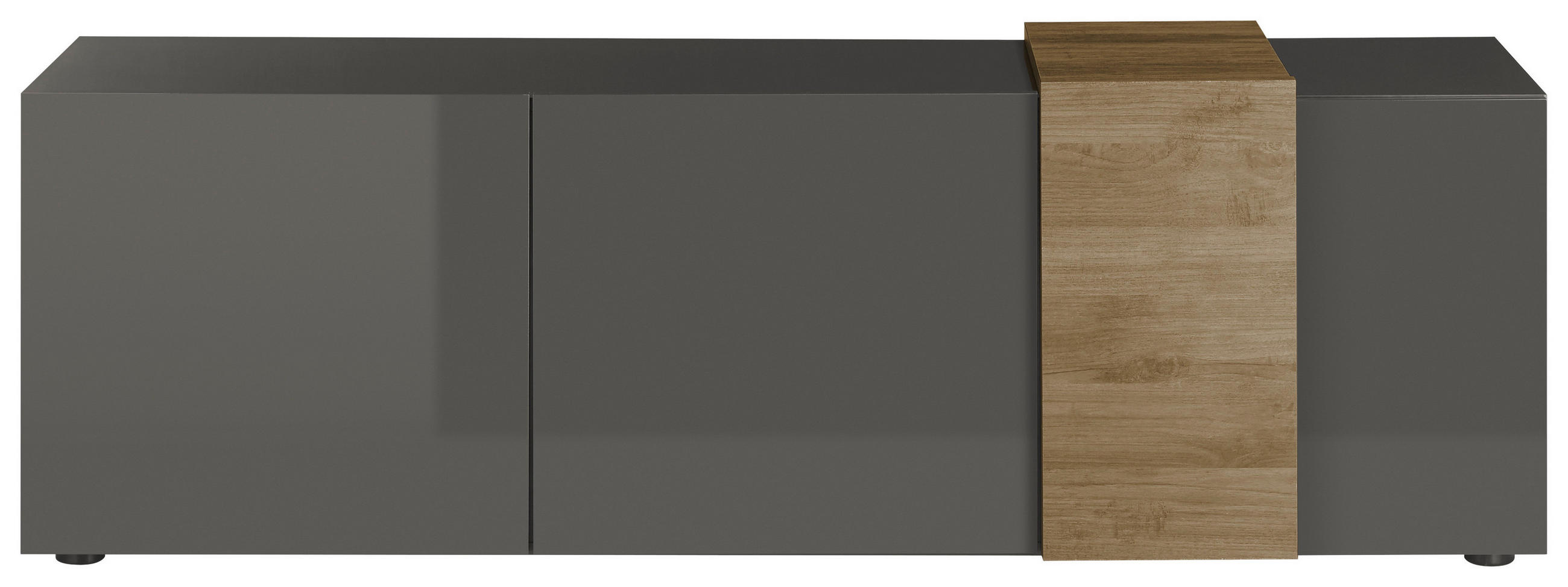 LOWBOARD Positano  in 181/59/44 cm  - Eichefarben/Dunkelgrau, Basics, Holzwerkstoff (181/59/44cm)