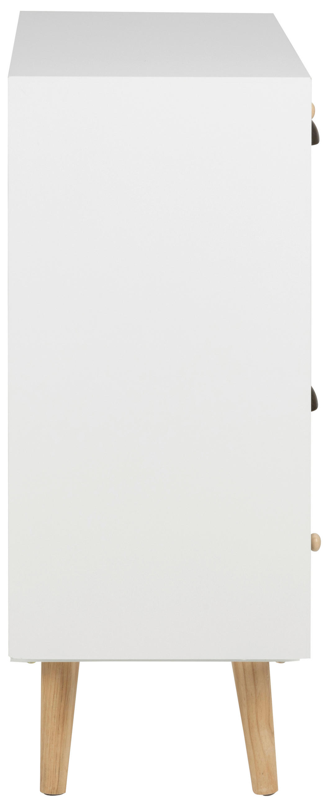 KOMODA, modrá, hnědá, šedá, vícebarevná, bílá, 70/81/32 cm - šedá/bílá, Design, kov/dřevo (70/81/32cm)