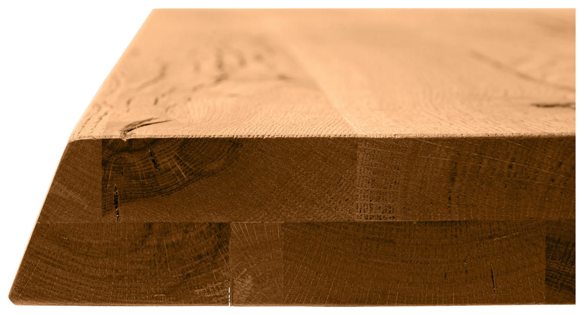 TISCHPLATTE Wildeiche massiv Wildeiche  - Wildeiche, Design, Holz (190/100/6cm) - Waldwelt
