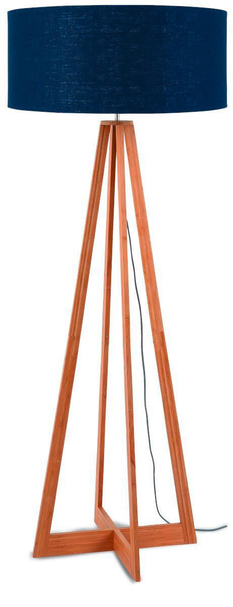 STEHLEUCHTE 60/158 cm    - Blau/Naturfarben, Trend (60/158cm) - Good & Mojo