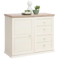 COMODĂ 107,9/89,5/43 cm  - culoare nichel/alb, Lifestyle, metal/material pe bază de lemn (107,9/89,5/43cm) - Hom`in