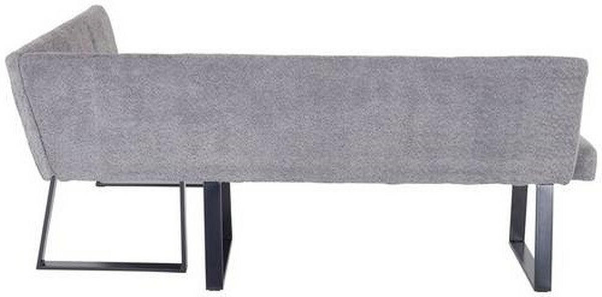 ECKBANK 190/150 cm Leinenoptik Grau   - Schwarz/Grau, MODERN, Textil/Metall (190/150cm) - MID.YOU