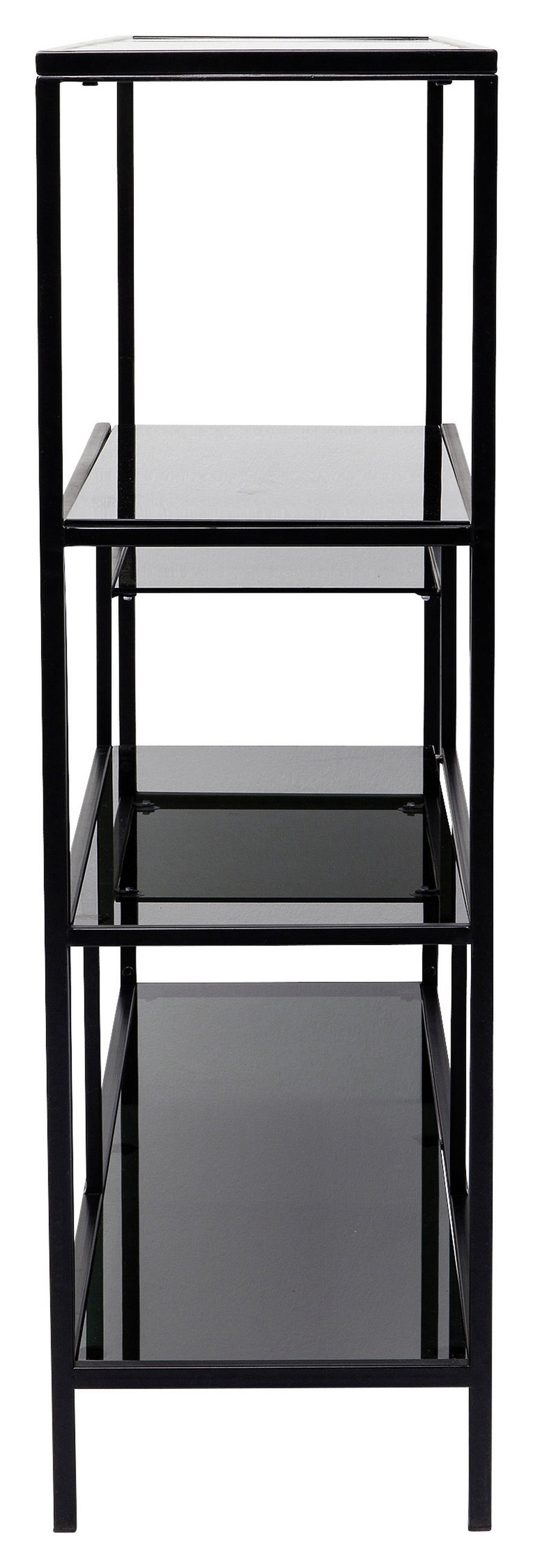 REGAL Anthrazit, Schwarz  - Anthrazit/Schwarz, Design, Glas/Metall (115/100/30cm) - Kare-Design