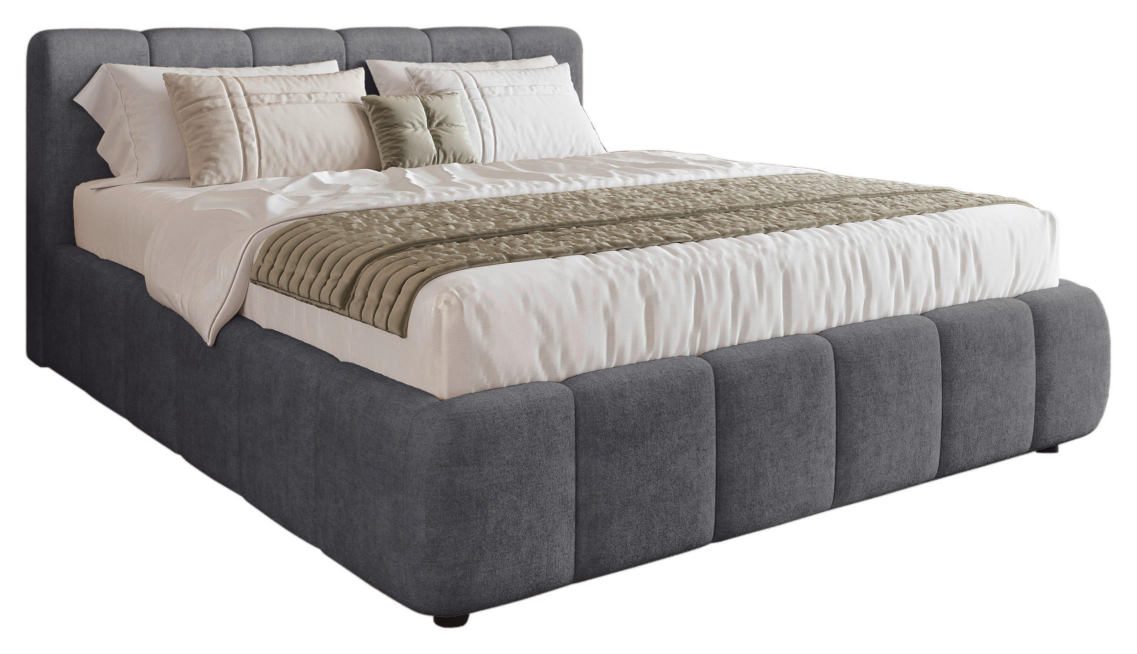 POLSTERBETT 180/200 cm, inkl. Lattenrost, Bettkasten,  in Anthrazit  - Anthrazit/Schwarz, KONVENTIONELL, Holz/Kunststoff (180/200cm) - Boxxx