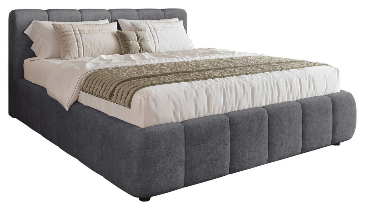 POLSTERBETT 180/200 cm  in Anthrazit  - Anthrazit/Schwarz, Konventionell, Holz/Kunststoff (180/200cm) - Carryhome