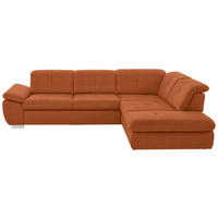 ECKSOFA  in Mikrofaser Terracotta Rücken echt, Sitztiefenverstellung  318/260 cm  - Terracotta, Design, Textil/Metall (318/260cm) - Beldomo Speed