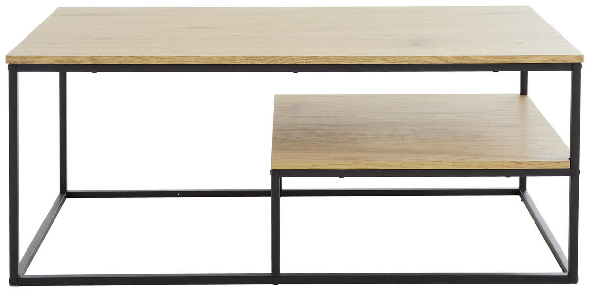Couchtisch Sun in Metall, Holzwerkstoff 110/60/45 cm  - Eichefarben/Schwarz, Modern, Holzwerkstoff/Metall (110/60/45cm) - MID.YOU