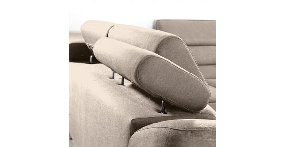 ECKSOFA Beige Webstoff  - Beige, Design, Textil/Metall (280/235cm) - Hom`in