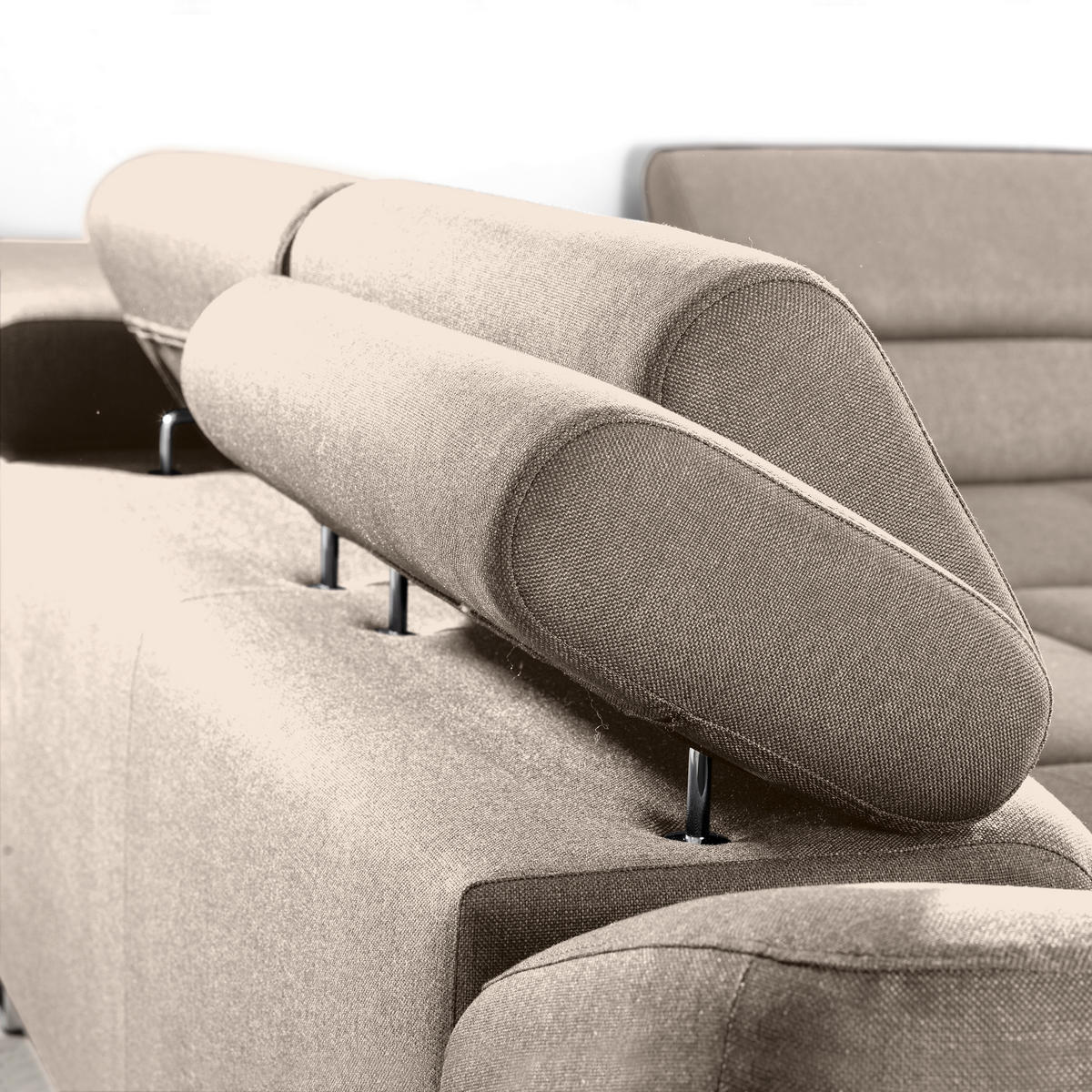 ECKSOFA in Webstoff Beige  - Beige, Design, Textil/Metall (280/235cm) - Hom`in