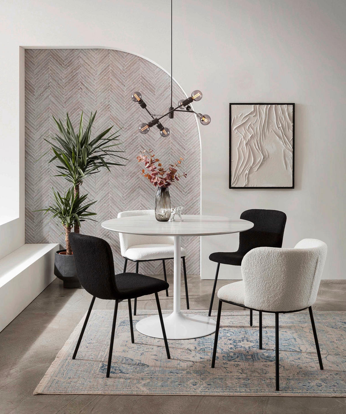 SADA STOLIČIEK 4 kus - čierna, Modern, kov/textil (44/79/52cm) - Livetastic