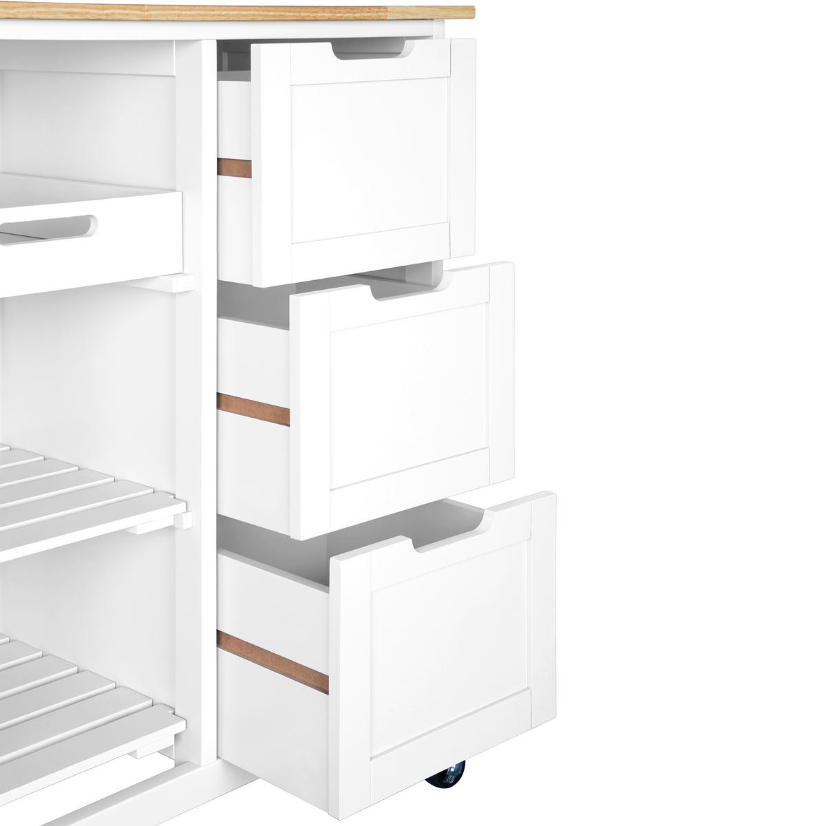 KÜCHENINSEL   in Naturfarben, Weiß  - Weiß/Naturfarben, Basics, Holz/Holzwerkstoff (67/84/37cm) - MID.YOU