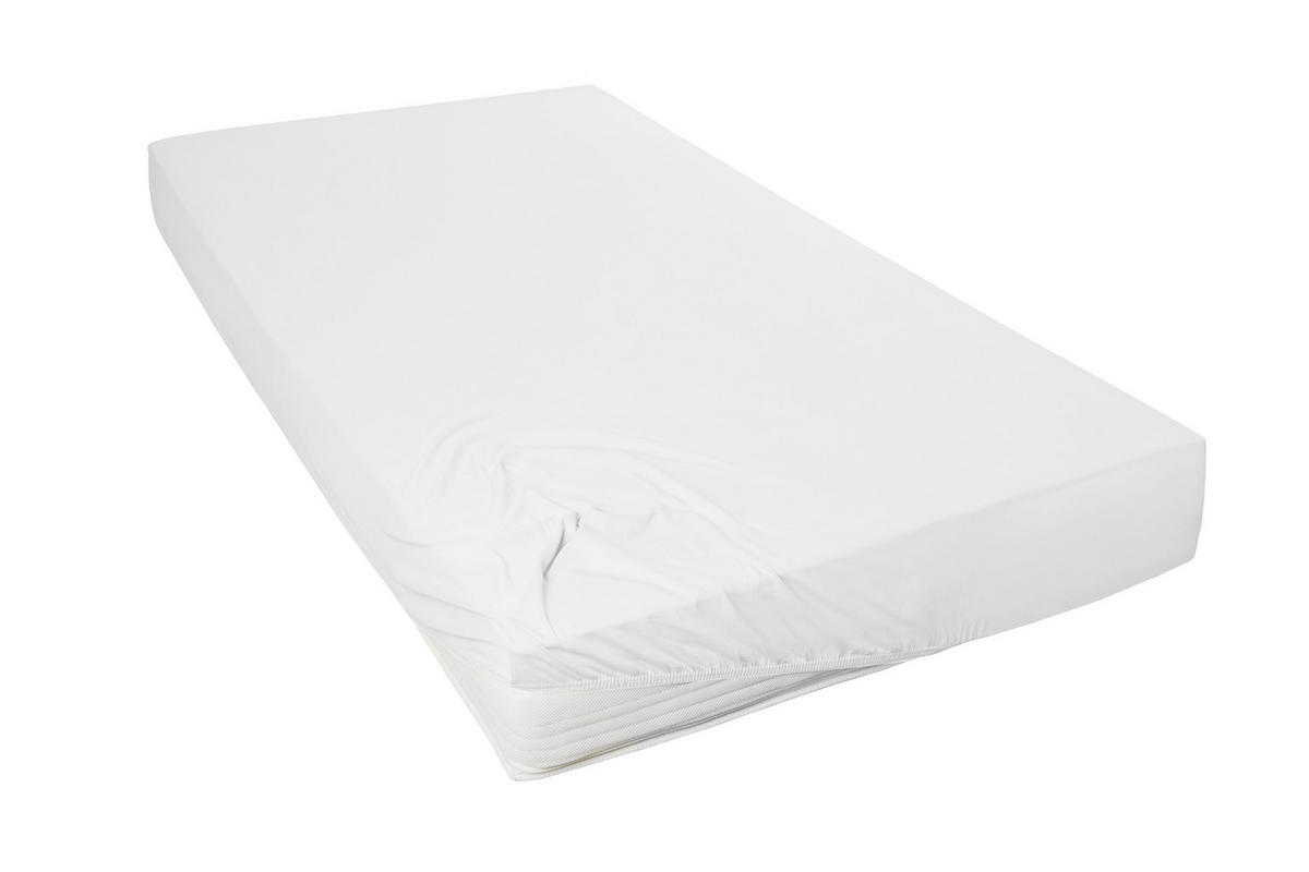 SPANNLEINTUCH 100/200 cm Jersey  - Weiß, Basics, Textil (100/200cm)