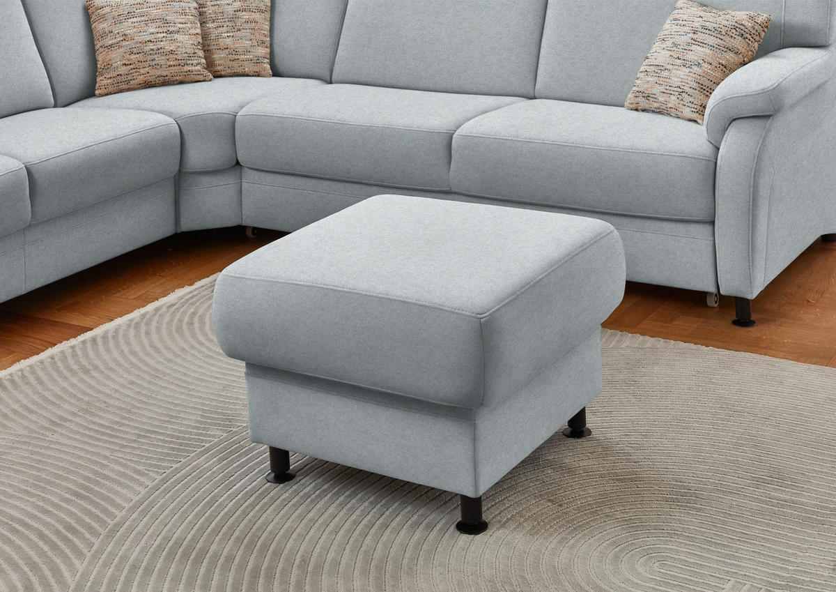 ECKSOFA  in Flachgewebe Grau  287/269 cm  - Schwarz/Grau, KONVENTIONELL, Textil/Metall (287/269cm) - Beldomo System