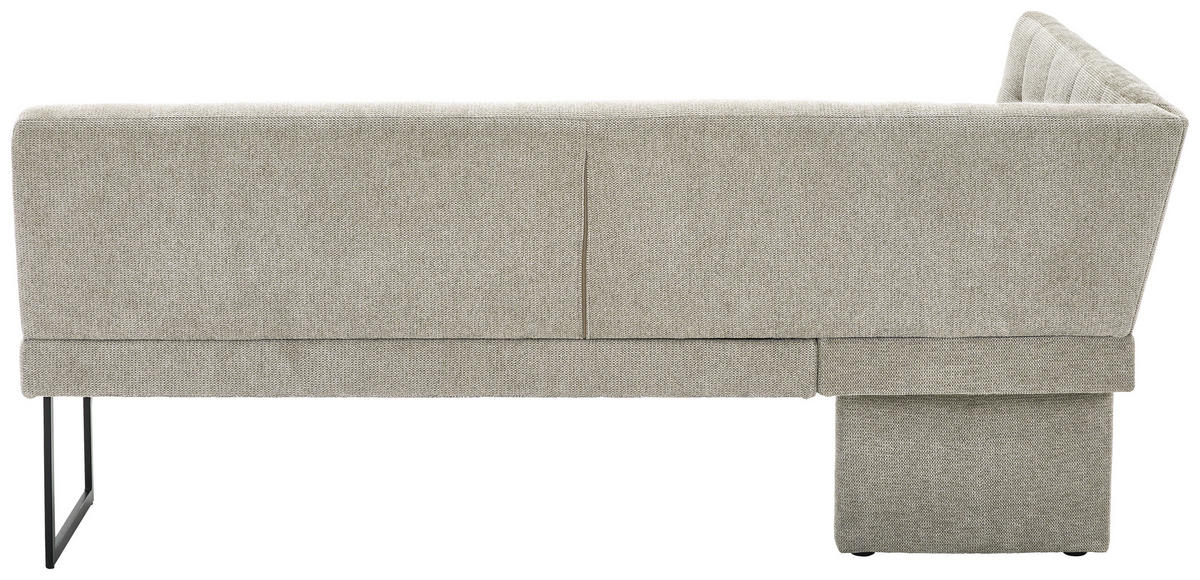 ECKBANK 155/213 cm Webstoff Beige   - Beige/Schwarz, Design, Textil/Metall (155/213cm) - Novel