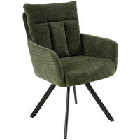 ARMLEHNSTUHL  in Eisen Chenille  - Schwarz/Grün, Design, Textil/Metall (50/90,5/66cm) - Carryhome