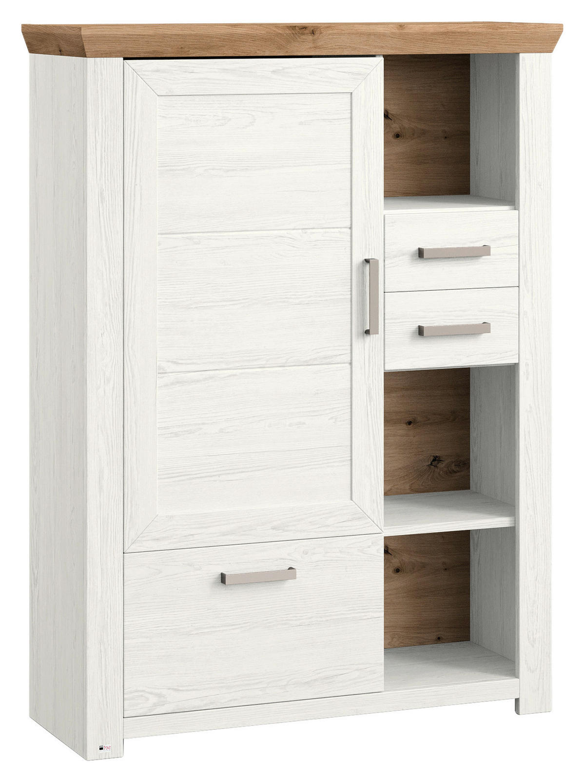 HIGHBOARD  in 104,5/142,6/42,2 cm  - Eiche Artisan/Weiß, Design, Holzwerkstoff/Metall (104,5/142,6/42,2cm) - SetOne by Musterring