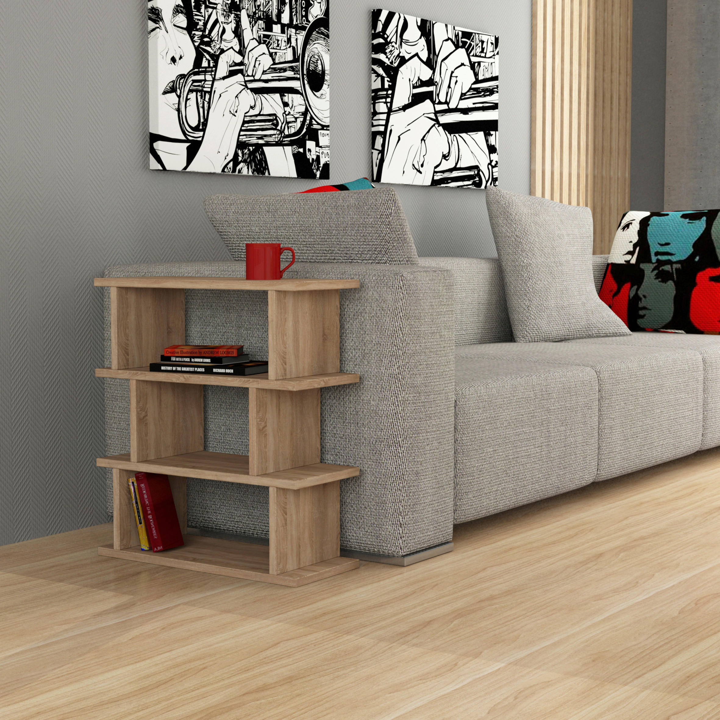 BEISTELLTISCH in Holzwerkstoff 54/22/60 cm  - Eichefarben, Design, Holzwerkstoff (54/22/60cm) - Livetastic