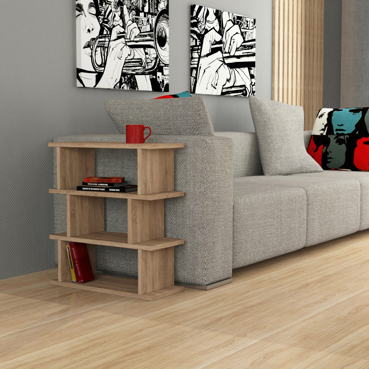 BEISTELLTISCH in Holzwerkstoff 54/22/60 cm  - Eichefarben, Design, Holzwerkstoff (54/22/60cm) - Livetastic